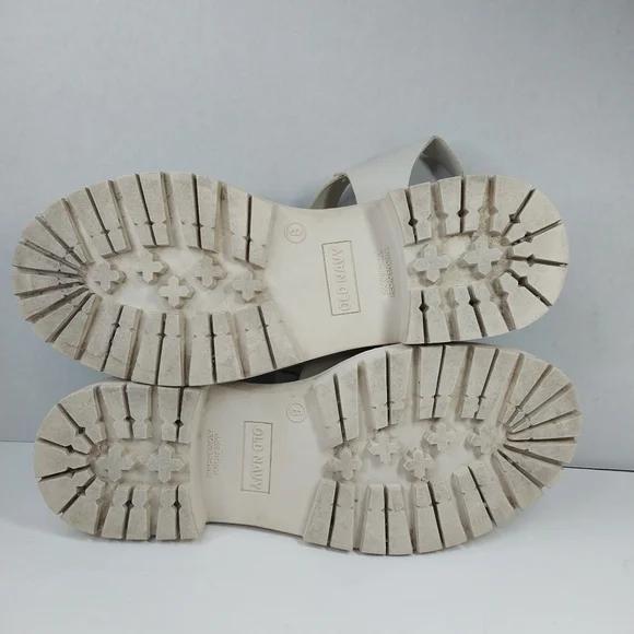 Old Navy Women's Size 8 M Chunky Y2K 90s Style Sandals Bone White Shoes - Picture 12 of 12
